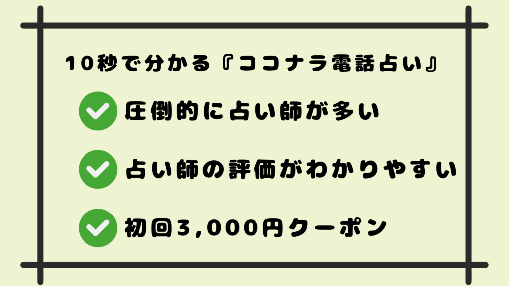 ココナラ電話占い特徴