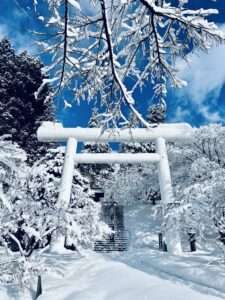 深雪の白大鳥居