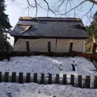 御本殿棟木落下